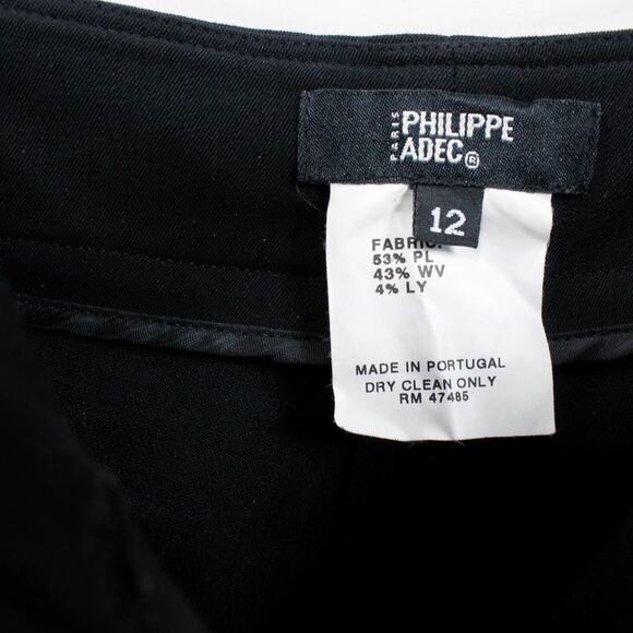 PHILLIPE ADEC Black Straight Leg Button Closure Dress Pants - Picture 4 of 9